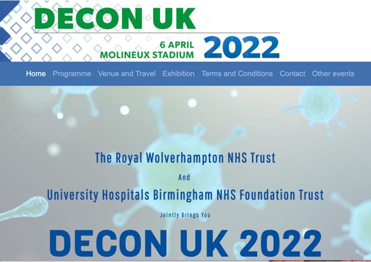 Decon UK 2022 Decontamination Conference for Healthcare Cairn Technology