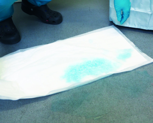 Absorbent mats for community hospitals, urgent treatment centres and minor injuries units.